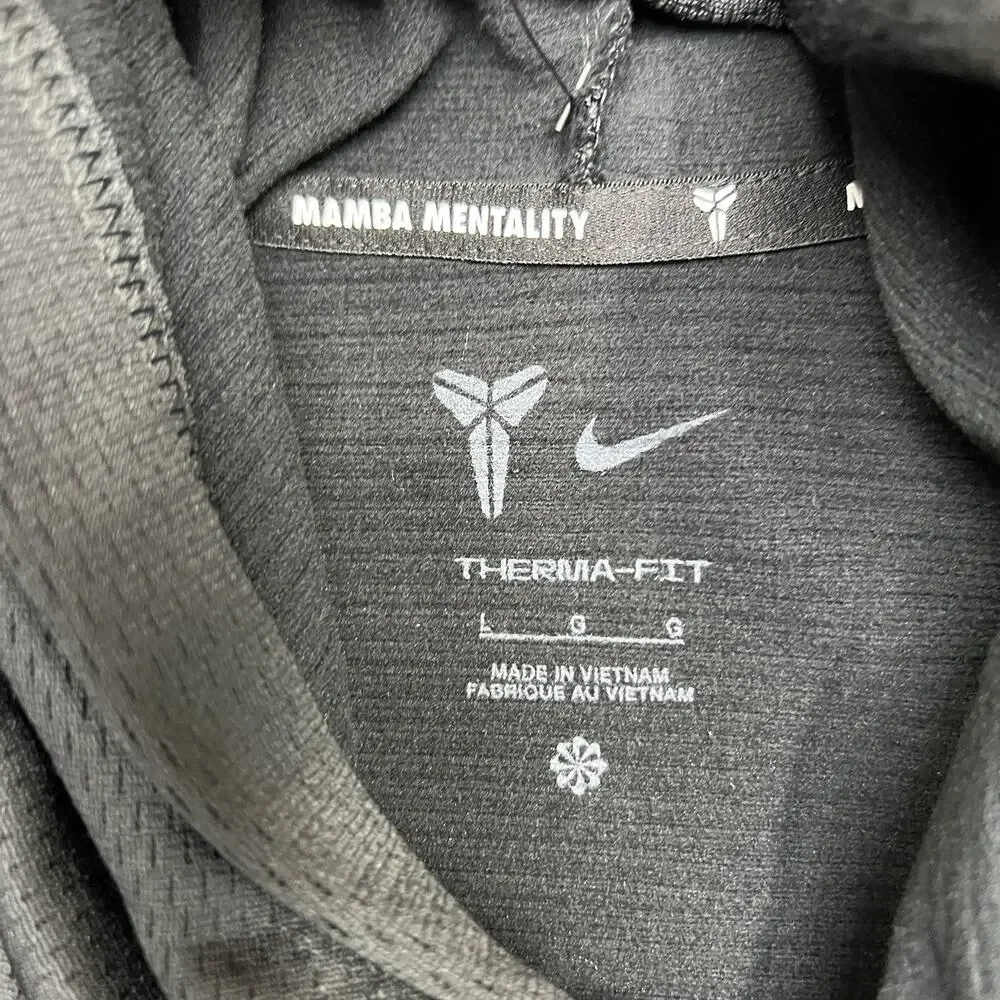 Nike Kobe Hoodie Size Large Big Kids Black White Therma Fit Pullover $52